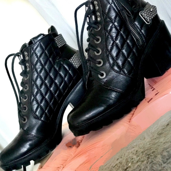 Free People Dolce Vita RARE collab quilted moto ankle boots - Picture 1 of 8